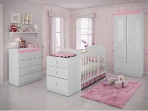 Quarto infantil rosa. Imagem: Pinterest.